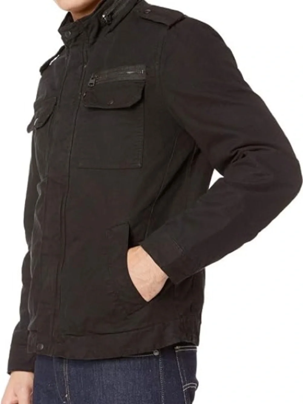 Levi’s Men's Black Military-Style Washed Cotton Jacket - Like New